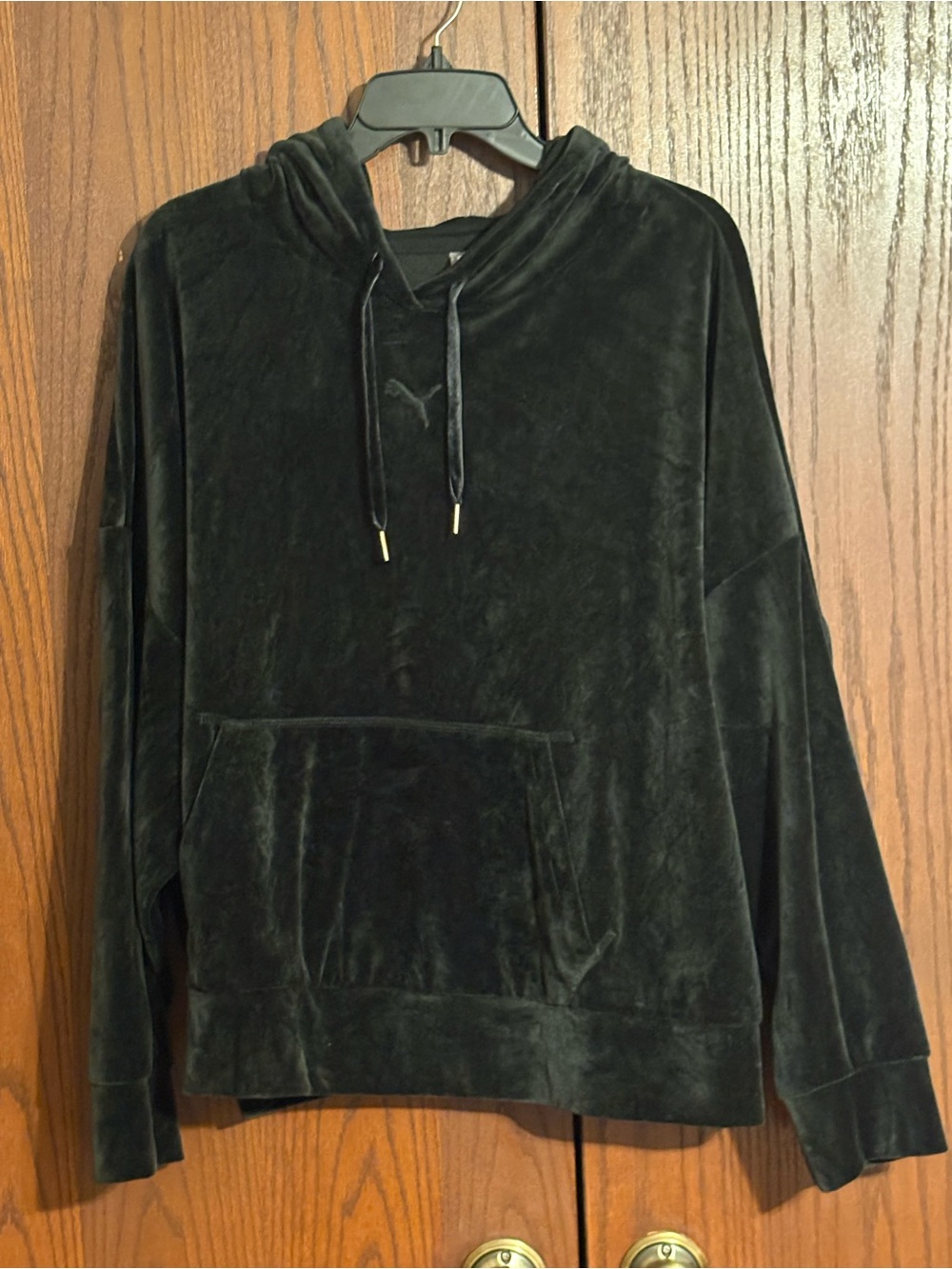 Puma Black Velour Pullover Hoodie